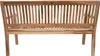 A wooden garden bench is shown from the back against a white background. Produktbild-Vorschau