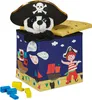 Relaxdays Sitzhocker Kinder, Piraten-Design, Sitzbox Produktbild-Vorschau 1