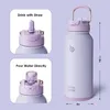 Edelstahl Trinkflasche 1L mit Strohhalm Thermoskanne Sport Produktbild-Vorschau 4