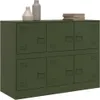 vidaXL Dressoir, olijgroen, 99x39x73 cm, staal Productafbeelding-voorbeeld 4
