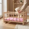 Holzbett für Puppen, Schaukelfunktion, Kuschelige Wiege, Produktbild-Vorschau 6