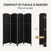 IvoQ Paravent Noir – Séparateur de pièce – 4 panneaux – 170 Voir les images du produit 6