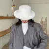 Retro-Damenhut großer Fedora-Hut mit breiter Krempe reine Produktbild-Vorschau 4