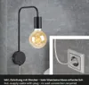 Bettleuchte Nachttischlampe Retro 1xE27 25 W schwarz matt Produktbild-Vorschau 3