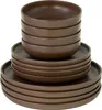 CreaTable, 23659, Uno Braun, Tellerset 12-tlg, Steinzeug Produktbild-Vorschau 1