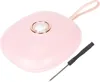 A pink digital alarm clock with a gold accent and a small screwdriver on a white background. Podgląd zdjęcia produktu