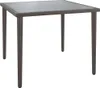 A square outdoor table with a marble-like top and dark gray legs, isolated on a white background. Podgląd zdjęcia produktu