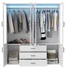 Kleiderschrank 160cm mit 4 Glastüren LED Beleuchtung Produktbild-Vorschau 8