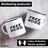Huuraa Emaille Tasse Free Hugs Schriftzug 300ml Vintage Produktbild-Vorschau 2