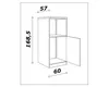 A technical drawing of a cabinet with dimensions indicated. Náhled obrázku produktu