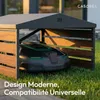 CASABEL Abri pour robot tondeuse en acier galvanisé noir et Voir les images du produit 5