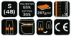 A collage of icons and text describing product features. Voir les images du produit