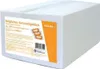 A white cardboard box containing individually wrapped caramel biscuits. Produktbild-Vorschau