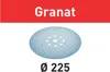 A product image with a red header and a circular abrasive disc with holes. Náhled obrázku produktu