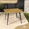 COSTWAY Gartentisch 107x107cm, quadratischer Terrassentisch Produktbild-Vorschau 3