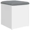 A white storage ottoman with a gray cushioned top. Náhľad obrázku produktu