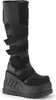 DemoniaCult STOMP-228 Kniehohe Boots Schwarz Veganleder EU Produktbild-Vorschau 1