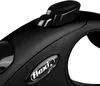 Close-up of the handle and control buttons of a black dog leash. Produktbild-Vorschau