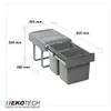 Ekotech MEGA 40 2x15 L Soft-Close grigio Orion Anteprima dell’immagine prodotto 3