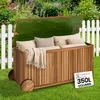 CASARIA Baule da Esterno Legno di Acacia 350L 124x52x58 cm Anteprima dell’immagine prodotto 3