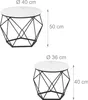 Table basse Relaxdays, lot de 2, aspect marbre et métal, Voir les images du produit 4