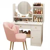 Toilette con specchio e cassetti bianca per il trucco Anteprima dell’immagine prodotto 1