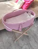 Boho Dětská postýlka Růžová se stříbrnou matrací Ručně Náhled obrázku produktu 2