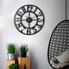 Opviq, Circle, nástenné hodiny, čierna, kov, 50 x 50 cm Náhľad obrázku produktu 3