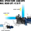 Diagram illustrating the operation of a pool pump, showing water inlet, pump, and water outlet. Anteprima dell’immagine prodotto