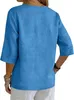 ASKSA Musselin Bluse Damen 3/4 aermel Sommerbluse Oversized Produktbild-Vorschau 4