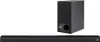 A black soundbar and subwoofer are displayed against a white background. Produktbild-Vorschau