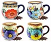 Set van 4 Silezisch patroon mok, grote keramische 380ml Productafbeelding-voorbeeld 1