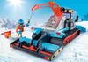 A toy snow groomer with a figure and accessories in a snowy mountain environment. Podgląd zdjęcia produktu