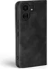 A close-up side view of a black flip phone case for a Xiaomi Redmi 13C. Produktbild-Vorschau