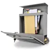 A gray mailbox with mail inside, shown against a white background. Produktbild-Vorschau