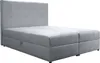 A grey upholstered bed frame with a headboard and storage drawers, shown against a white background. Podgląd zdjęcia produktu
