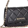 A close-up of a black quilted Valentino handbag with a gold chain strap. Produktbild-Vorschau