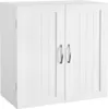 A white cabinet with two doors and silver handles, shown from the front. Produktbild-Vorschau