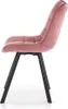 A side view of a pink velvet chair with black legs against a white background. Náhled obrázku produktu
