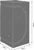 A gray grow tent with dimensions indicated by text overlays. Náhľad obrázku produktu