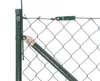 A close-up view of a green metal fence post with a wire fence attached. Produktbild-Vorschau