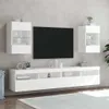 vidaXL Wandschränke mit LED-Leuchten für TV 2 Stk. Weiß Produktbild-Vorschau 3