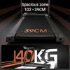 A split image showing a treadmill from a top-down perspective and a lower angle view. Voir les images du produit
