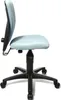 A side view of a light blue and black office chair with wheels. Produktbild-Vorschau