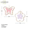 8er Set Holz Anhänger Schmetterling Blume Natur Rosa Lila Produktbild-Vorschau 2