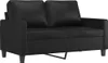 A black two-seater sofa made of faux leather. Produktbild-Vorschau