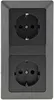 MILOS Set 2 Steckdosen, 250V, 16A, Anthrazite Voir les images du produit 4