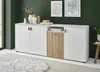 Sideboard "Merced" Kommode weiß mit Eiche 200 cm, Produktbild-Vorschau 4