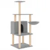 A multi-level cat tree with scratching posts, a hideaway house, and a basket. Náhľad obrázku produktu