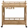 vidaXL Weintrolley mit Rädern Natur 85 x 50 x 93 cm Bambus Produktbild-Vorschau 4